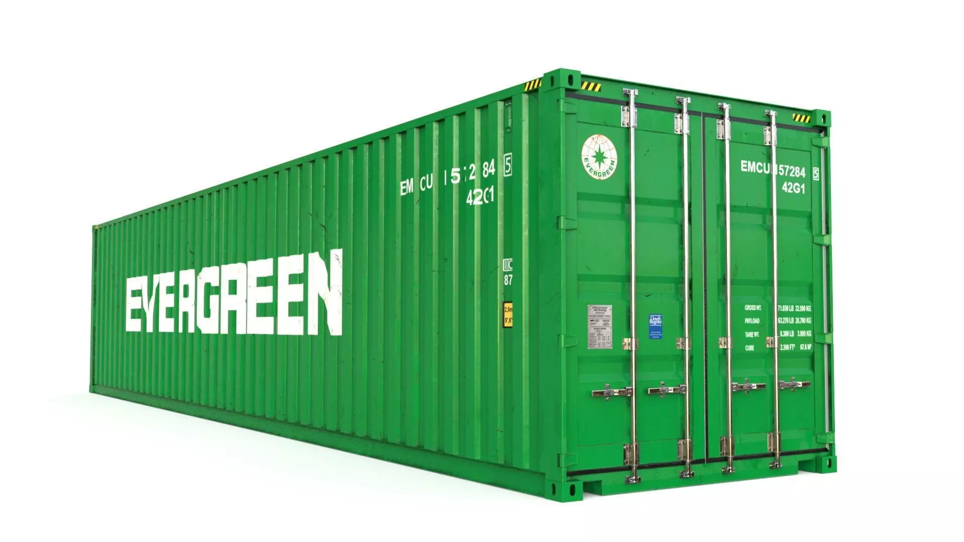 40 feet EVERGREEN standard shipping container 3D model