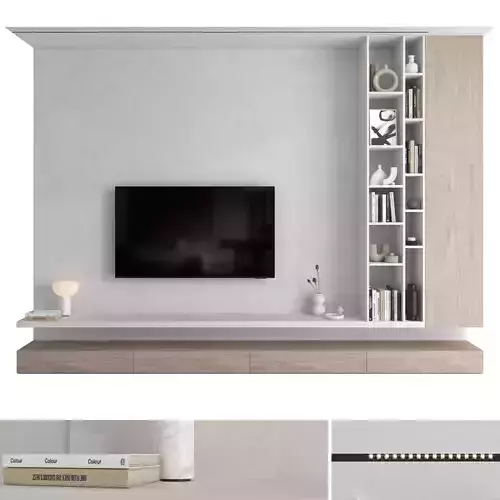 TV wall set 26 3D model