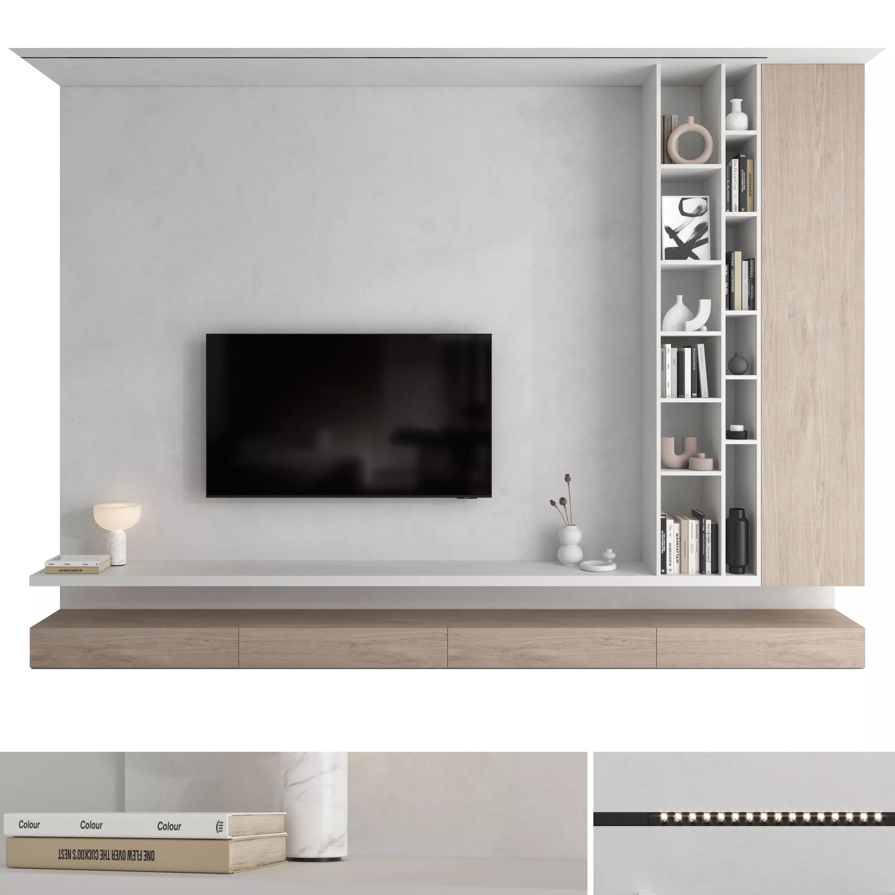 TV wall set 26 3D model_0