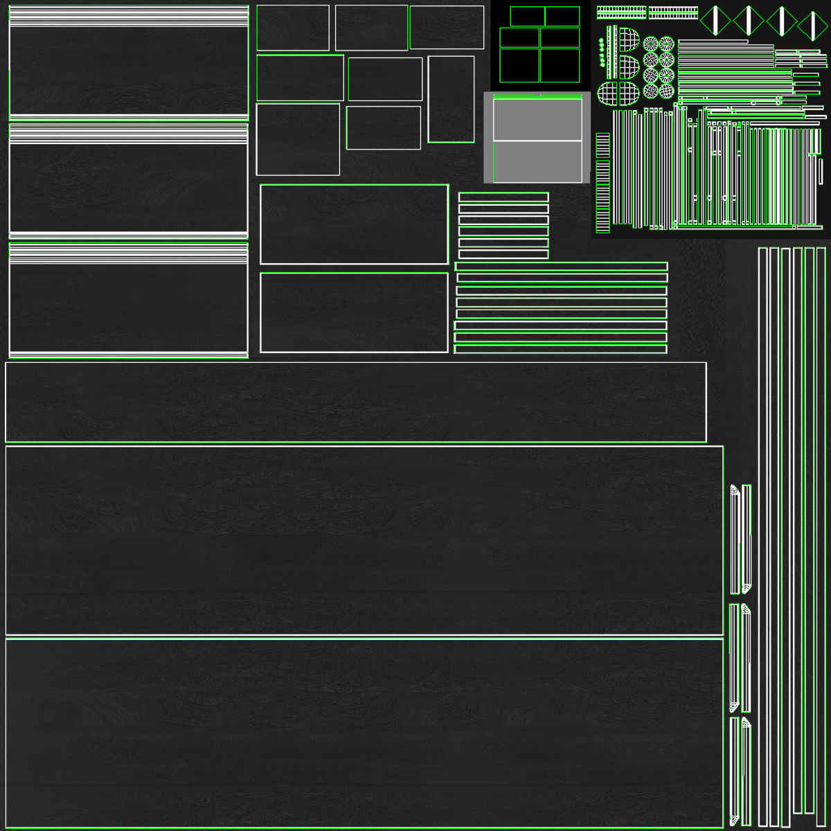 Wooden Unit v2 Low-poly 3D model_7