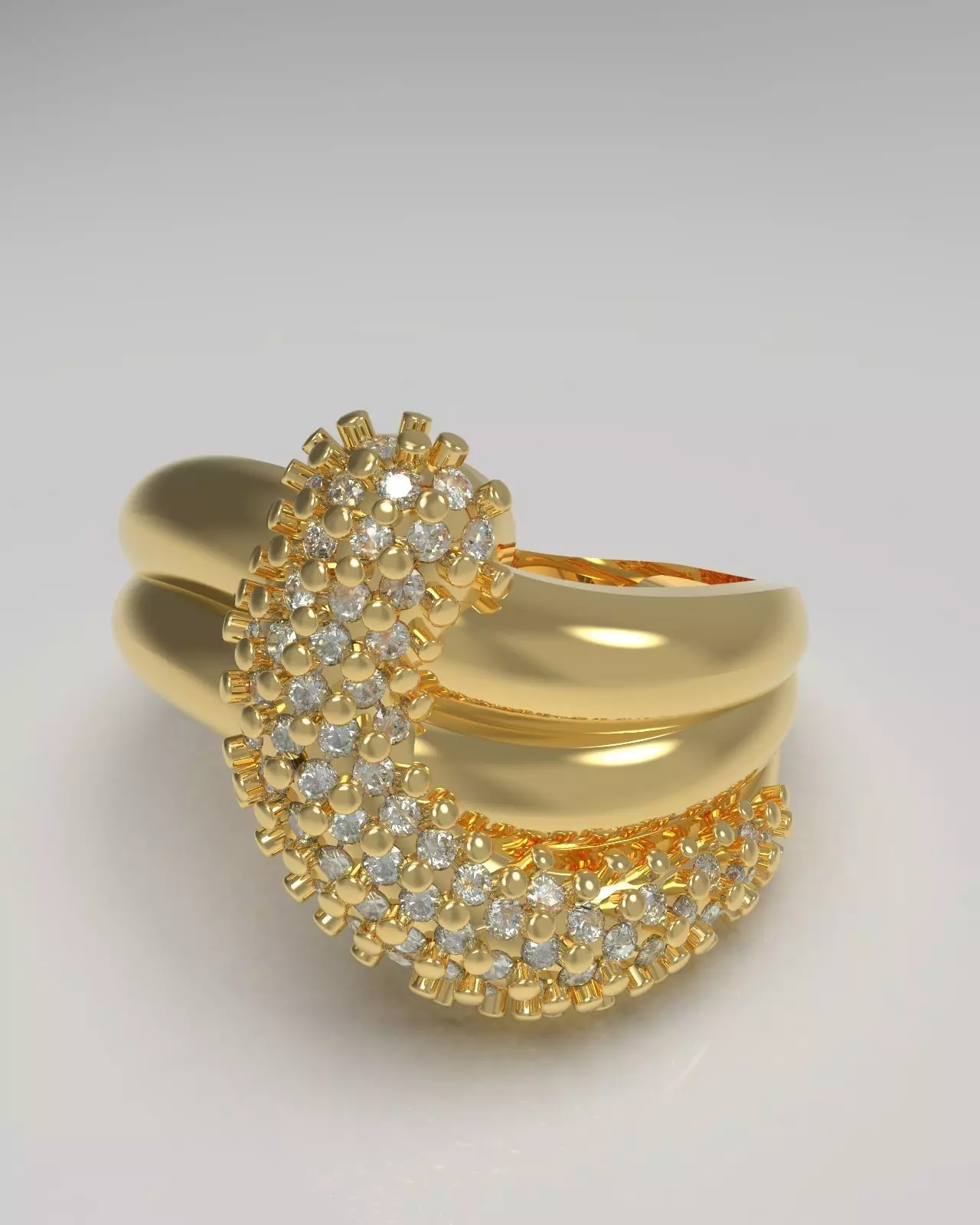 Pave diamond ring 3D print model