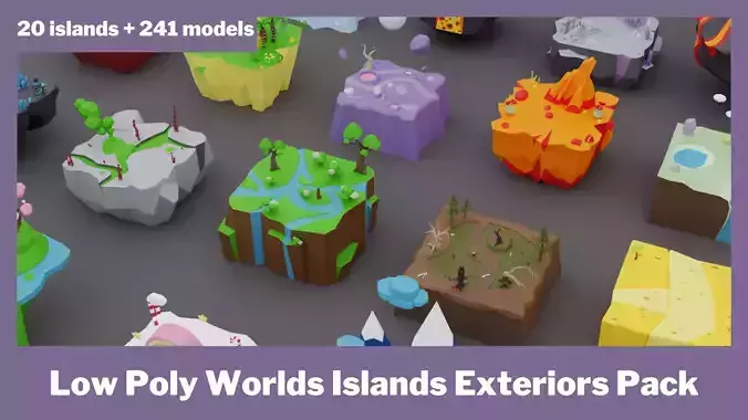 Low Poly Worlds Islands Exteriors Pack Low-poly 3D model