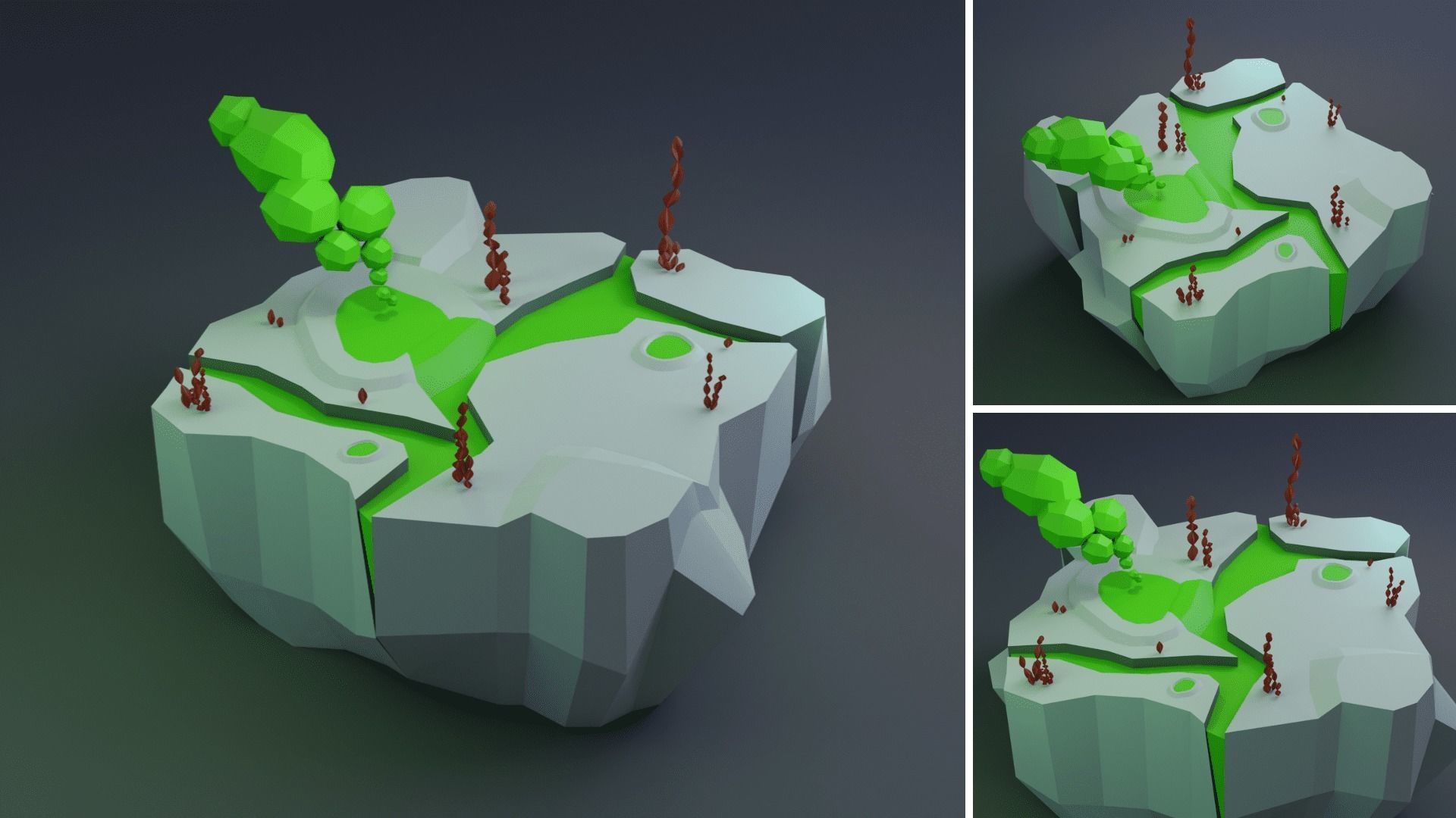 Low Poly Worlds Islands Exteriors Pack Low-poly 3D model_14