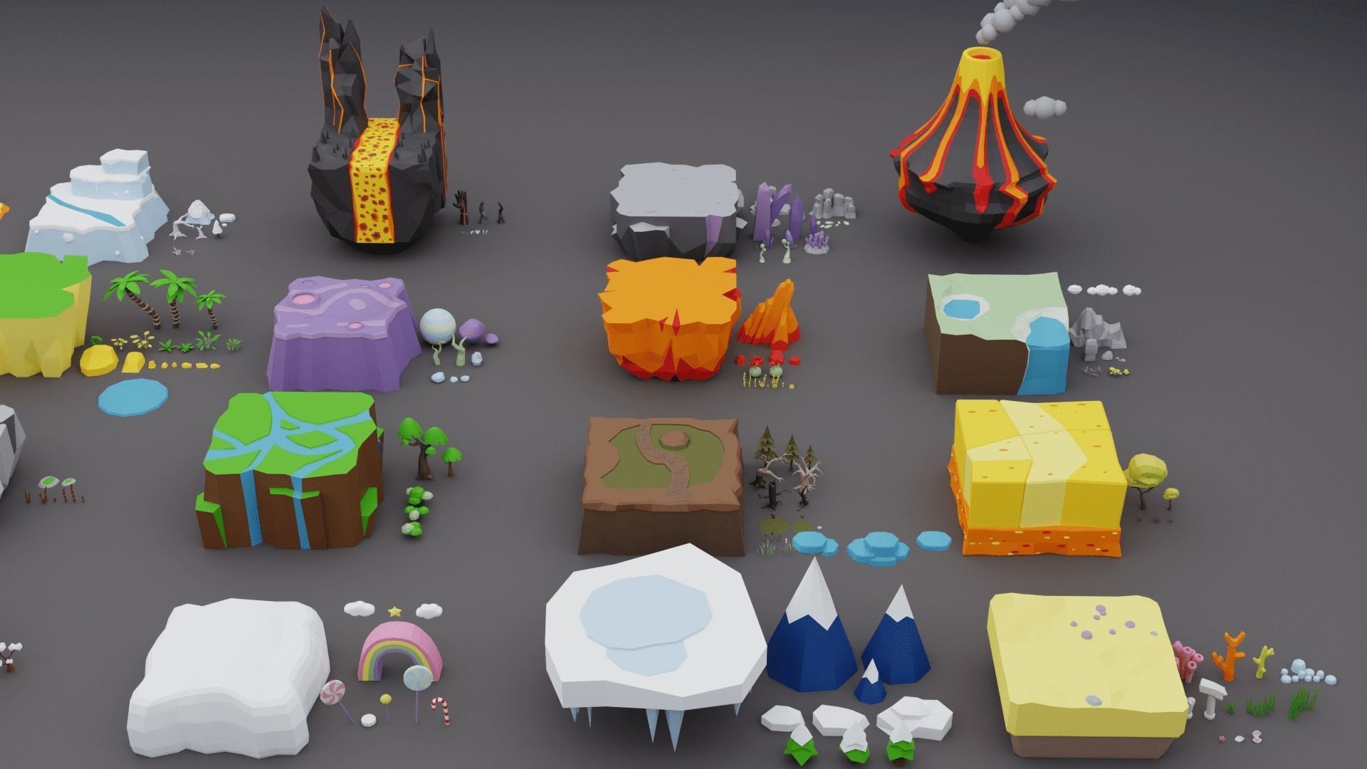 Low Poly Worlds Islands Exteriors Pack Low-poly 3D model_25