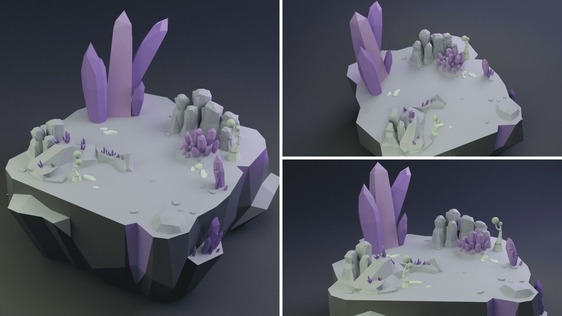 Low Poly Worlds Islands Exteriors Pack Low-poly 3D model_6