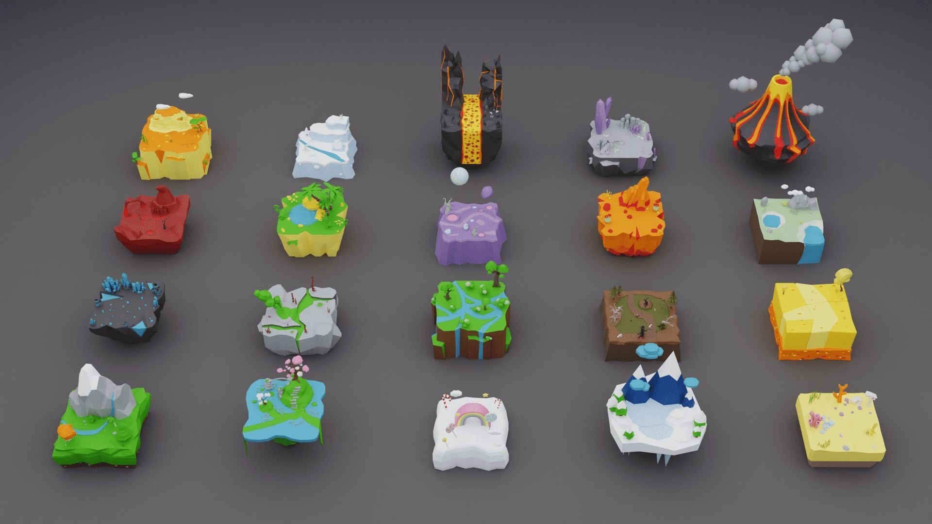 Low Poly Worlds Islands Exteriors Pack Low-poly 3D model_1