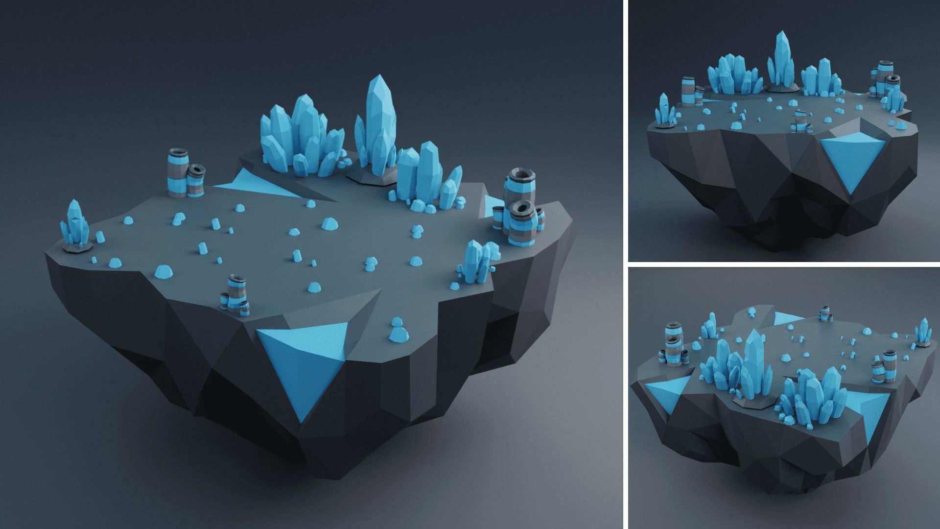 Low Poly Worlds Islands Exteriors Pack Low-poly 3D model_13