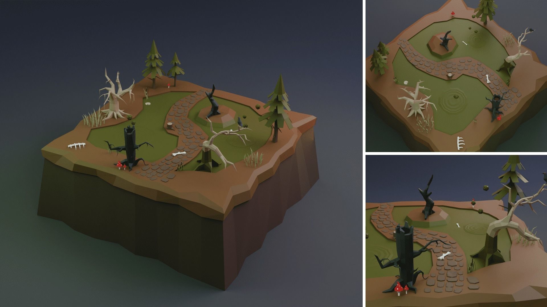 Low Poly Worlds Islands Exteriors Pack Low-poly 3D model_16