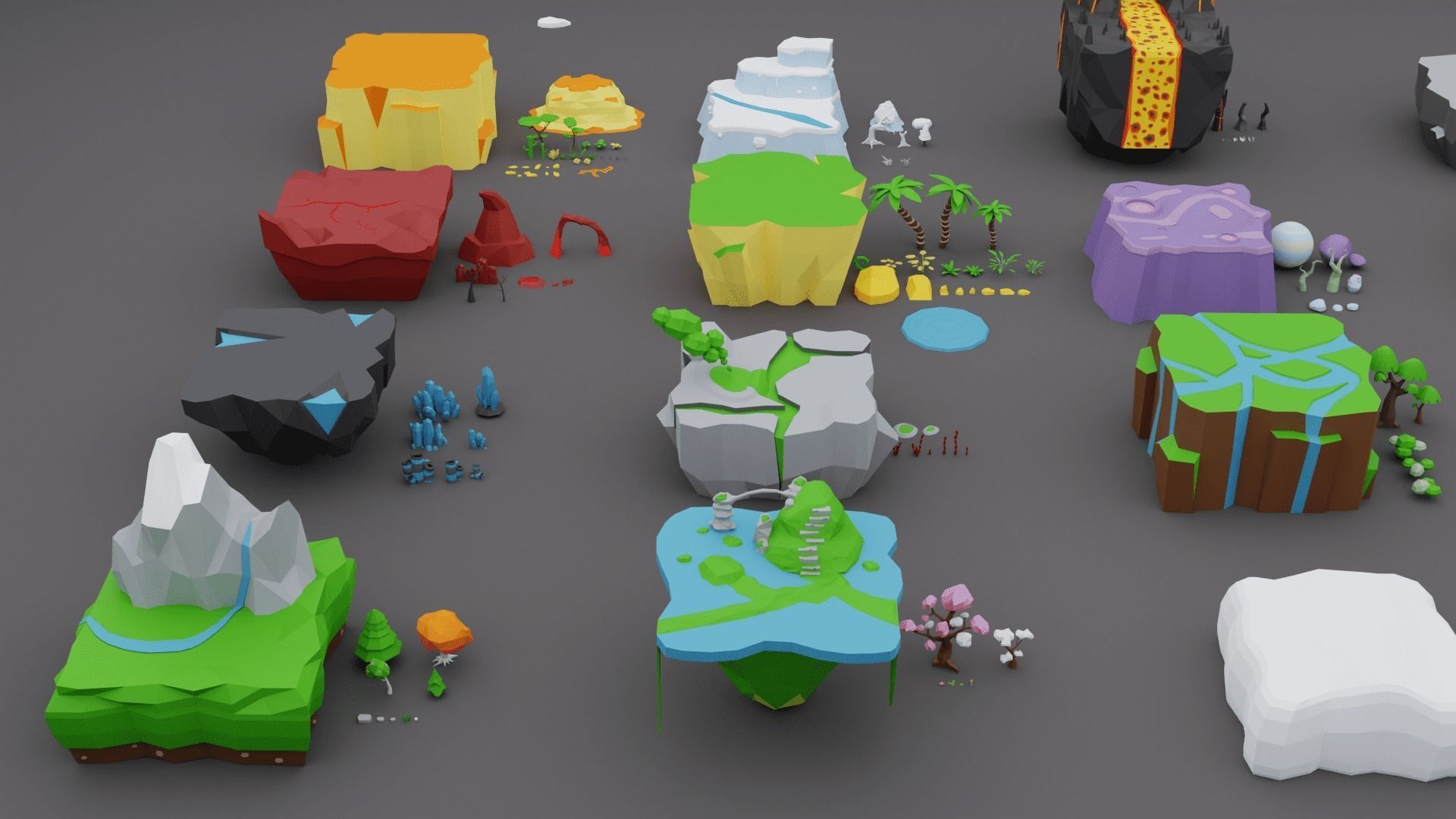 Low Poly Worlds Islands Exteriors Pack Low-poly 3D model_24