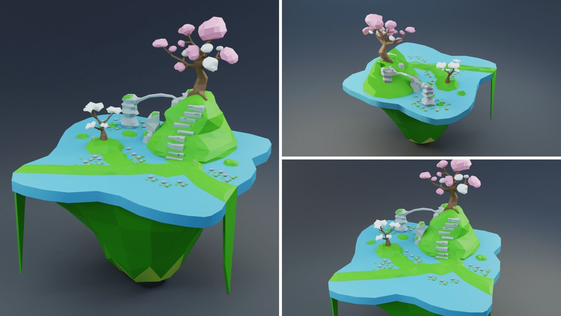 Low Poly Worlds Islands Exteriors Pack Low-poly 3D model_19