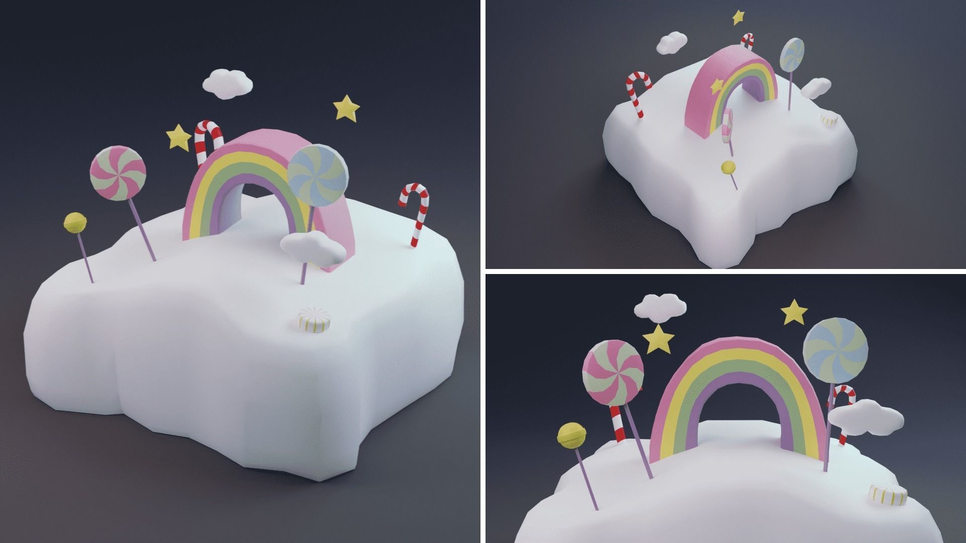 Low Poly Worlds Islands Exteriors Pack Low-poly 3D model_20