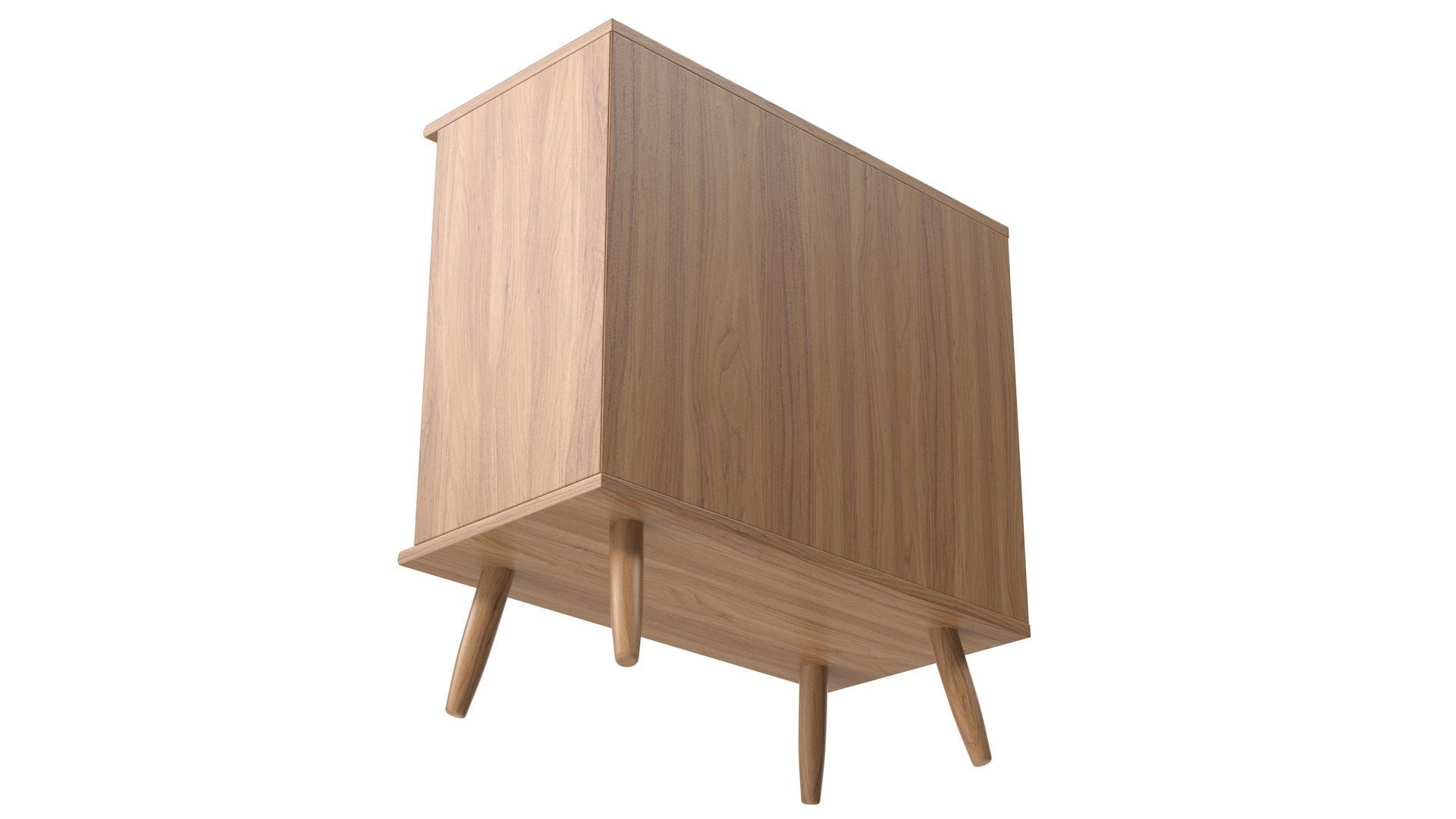 Wooden Sideboard v1 Low-poly 3D model_4