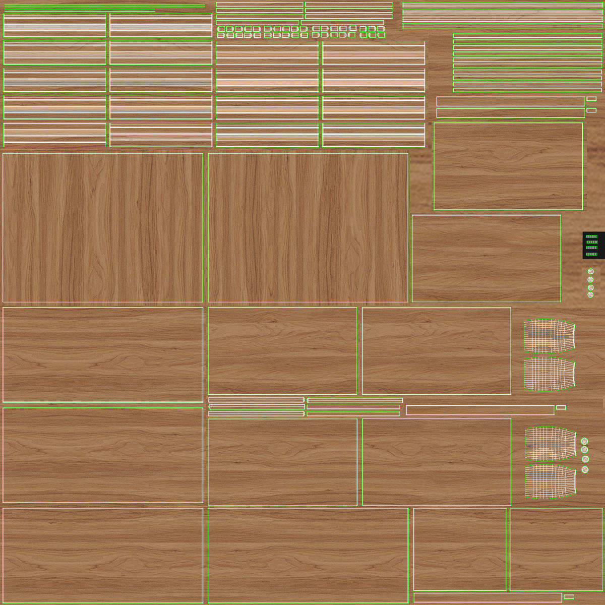 Wooden Sideboard v1 Low-poly 3D model_7