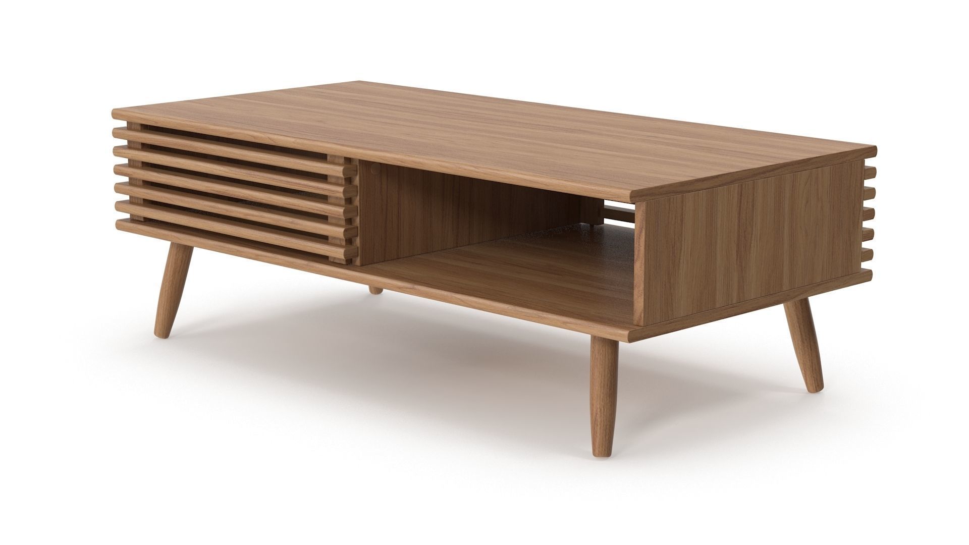 Wooden Sideboard v2 Low-poly 3D model_2