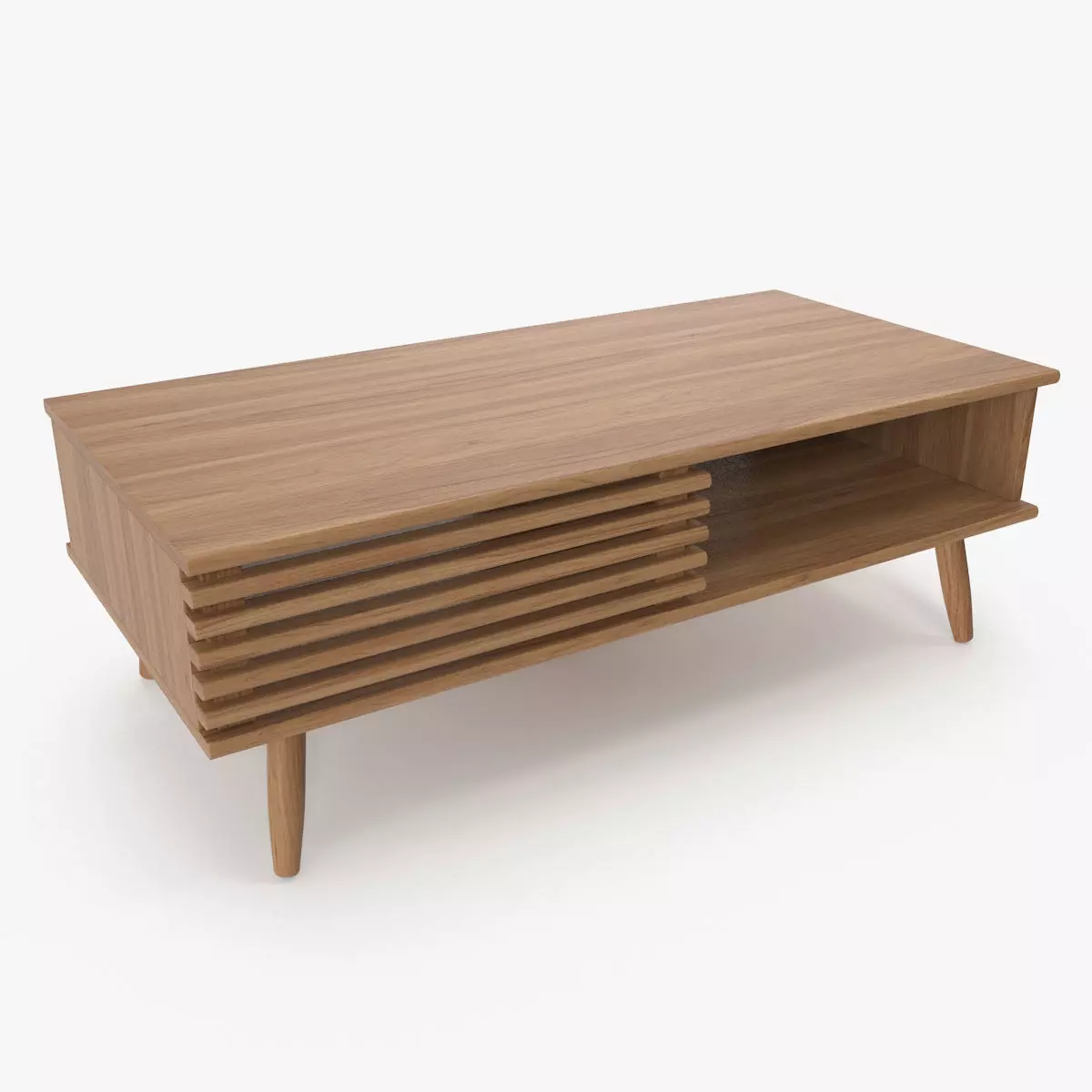 Wooden Sideboard v2 Low-poly 3D model_0