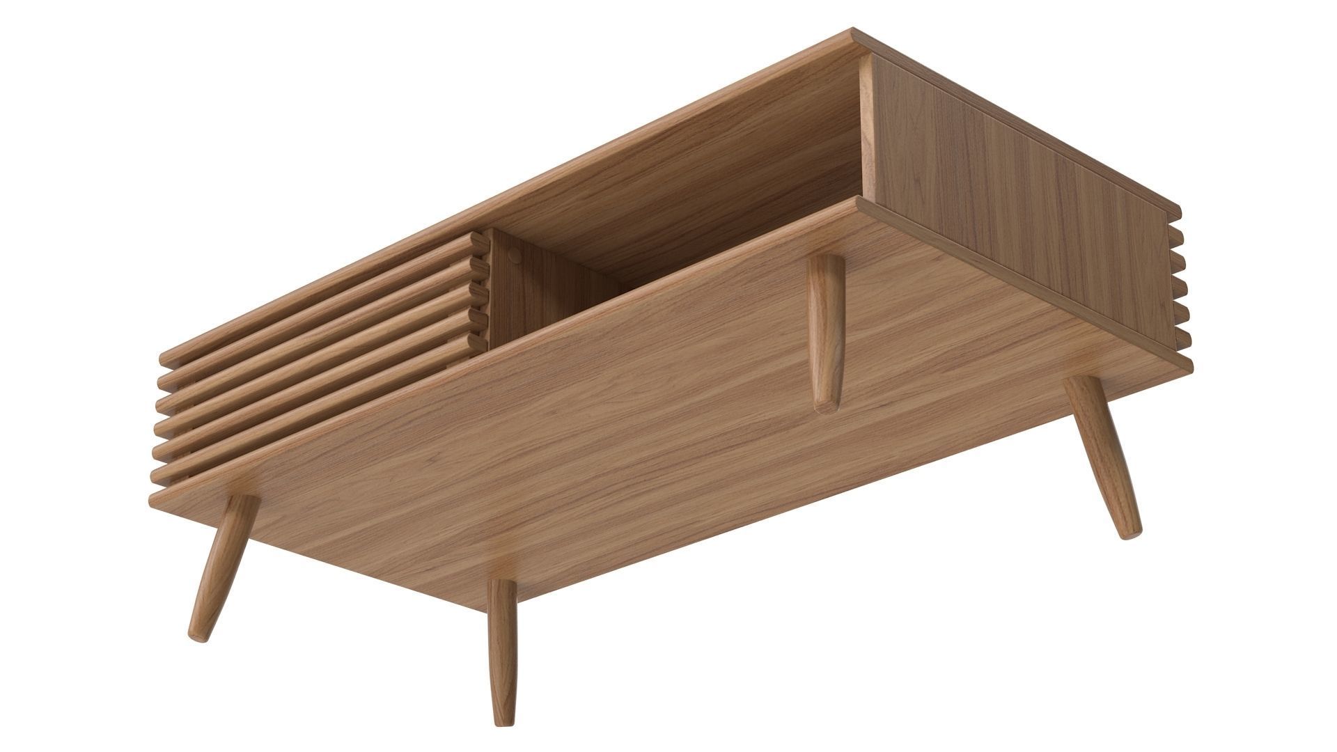 Wooden Sideboard v2 Low-poly 3D model_5