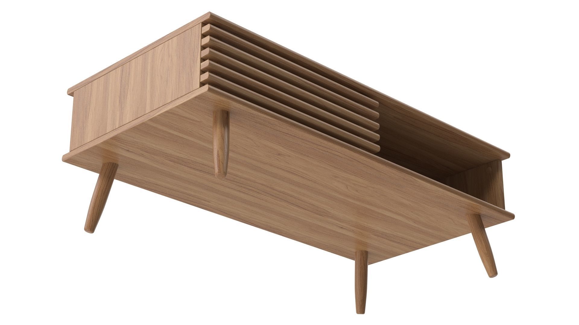Wooden Sideboard v2 Low-poly 3D model_4