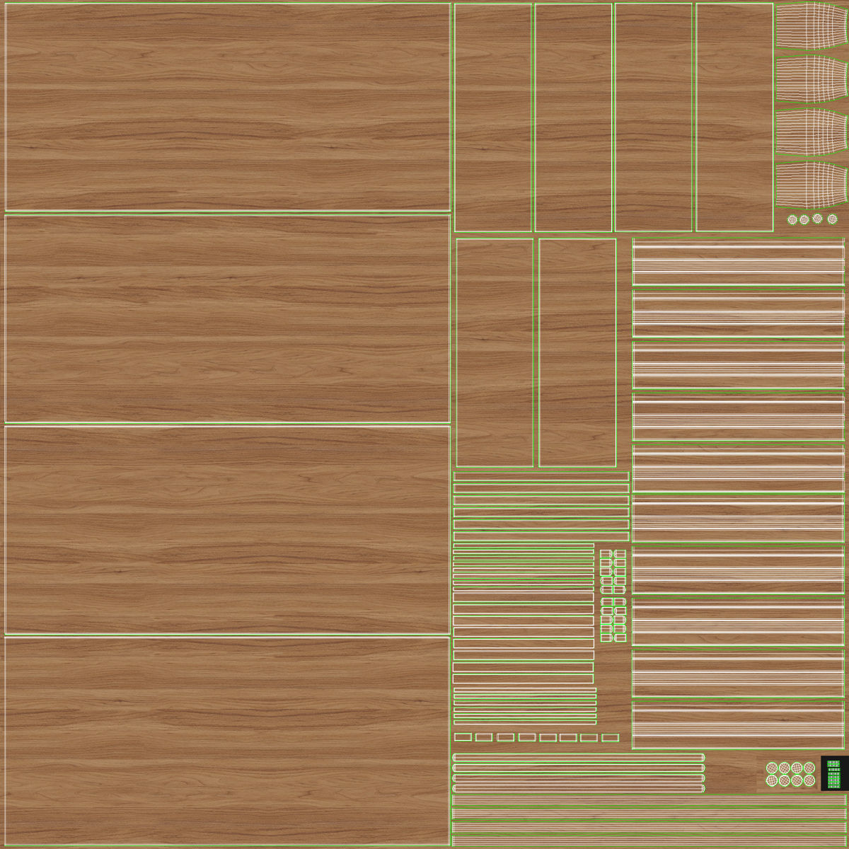 Wooden Sideboard v2 Low-poly 3D model_7