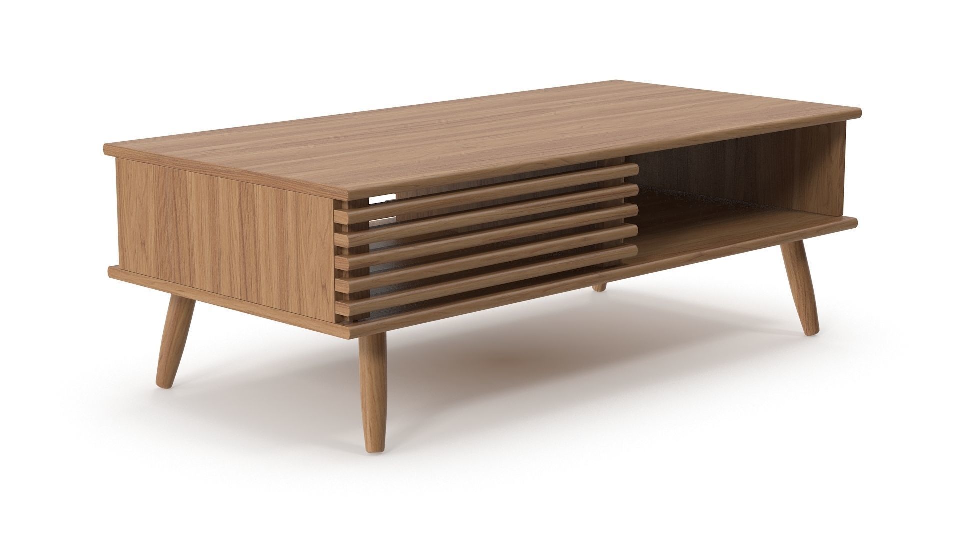 Wooden Sideboard v2 Low-poly 3D model_3