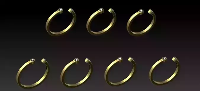 Set ring gold with two topaz stones