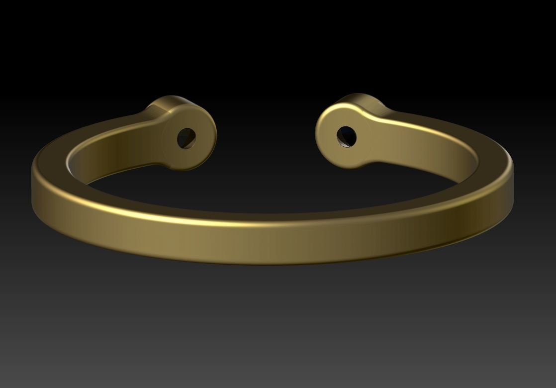 Set ring gold with two topaz stones 3D Model Collection_12