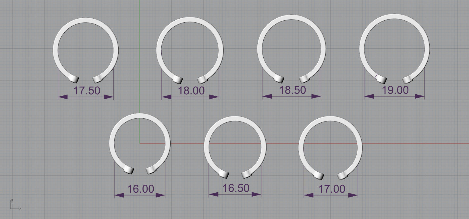 Set ring gold with two topaz stones 3D Model Collection_4