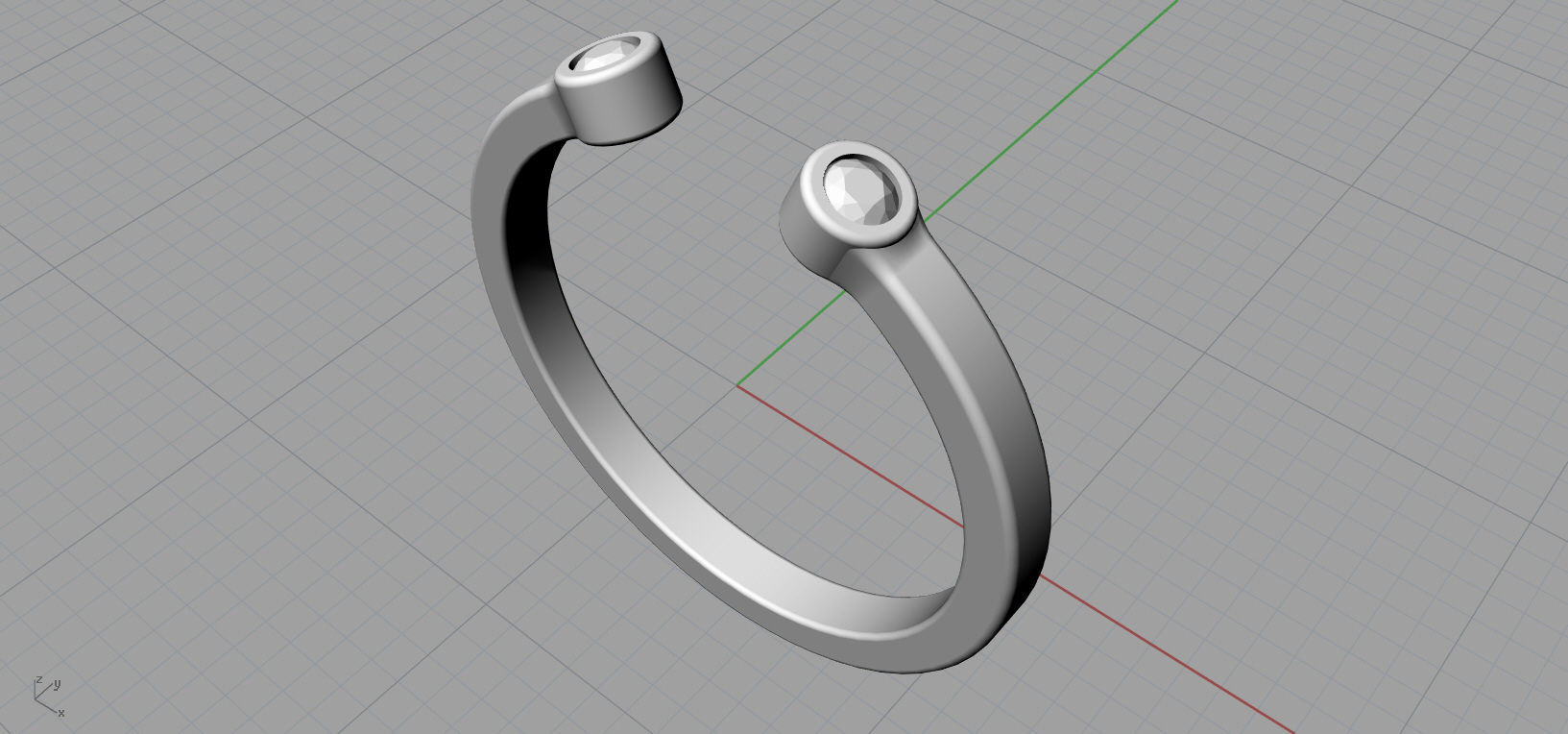 Set ring gold with two topaz stones 3D Model Collection_21