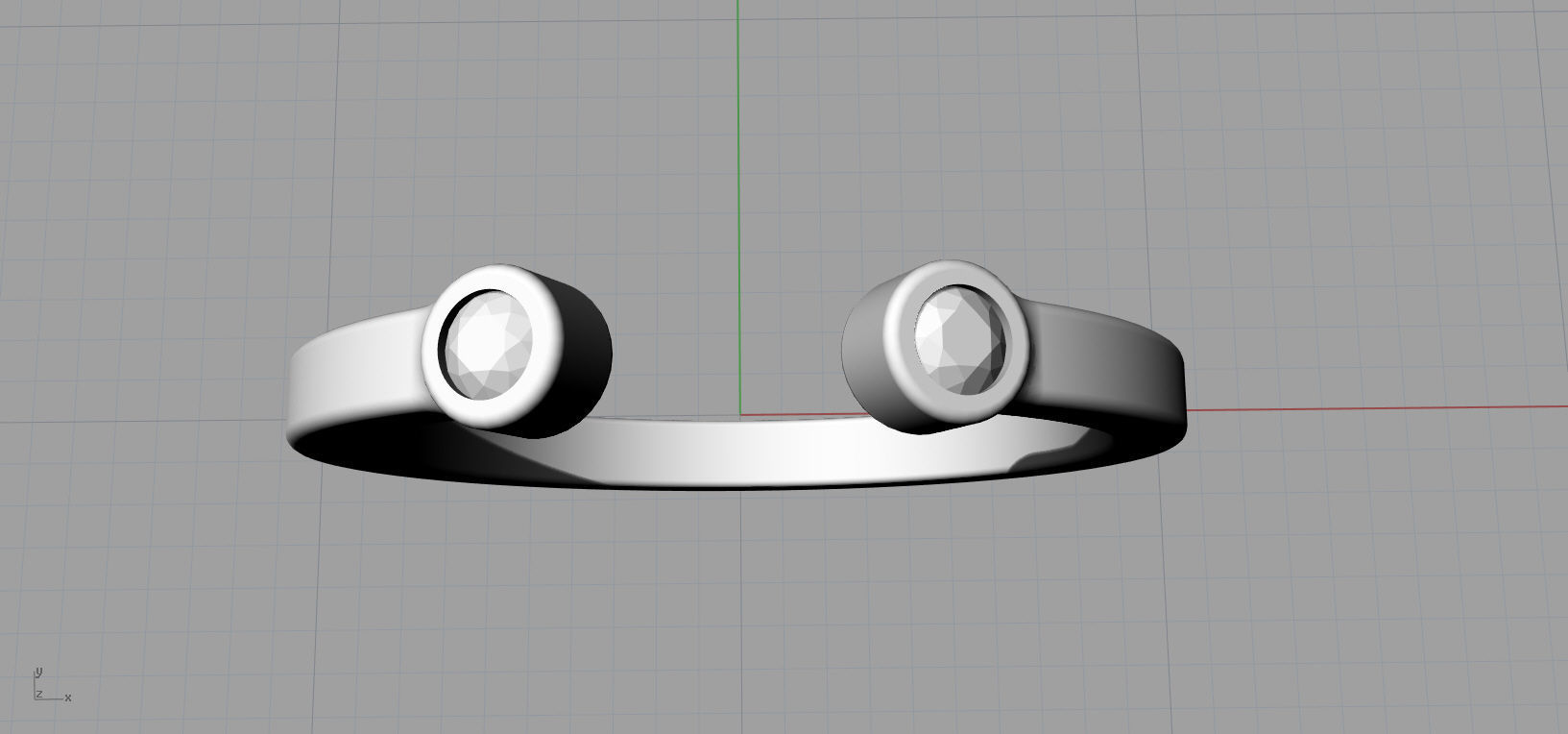 Set ring gold with two topaz stones 3D Model Collection_19