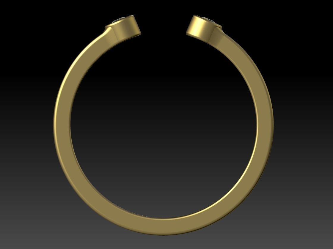 Set ring gold with two topaz stones 3D Model Collection_15