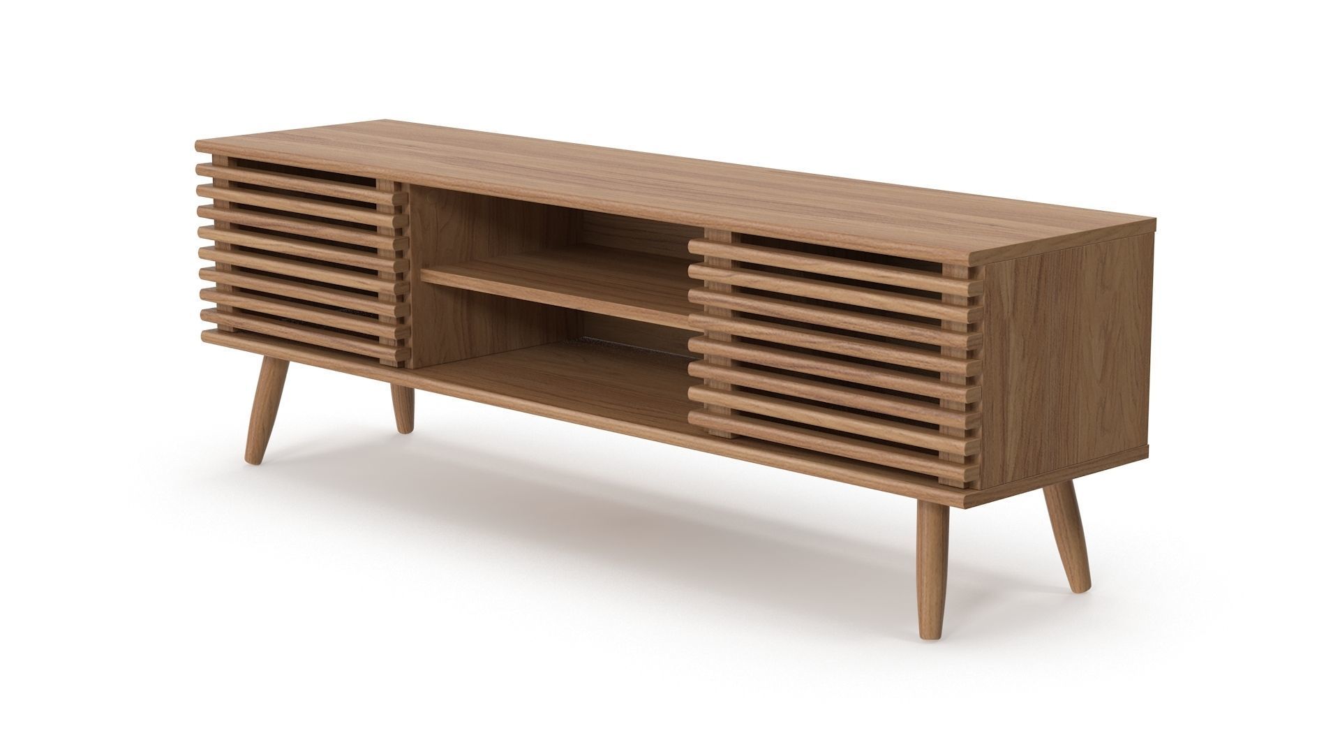 Wooden Sideboard v4 Low-poly 3D model_2