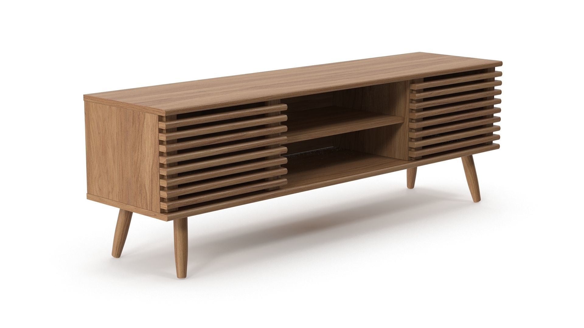 Wooden Sideboard v4 Low-poly 3D model_3