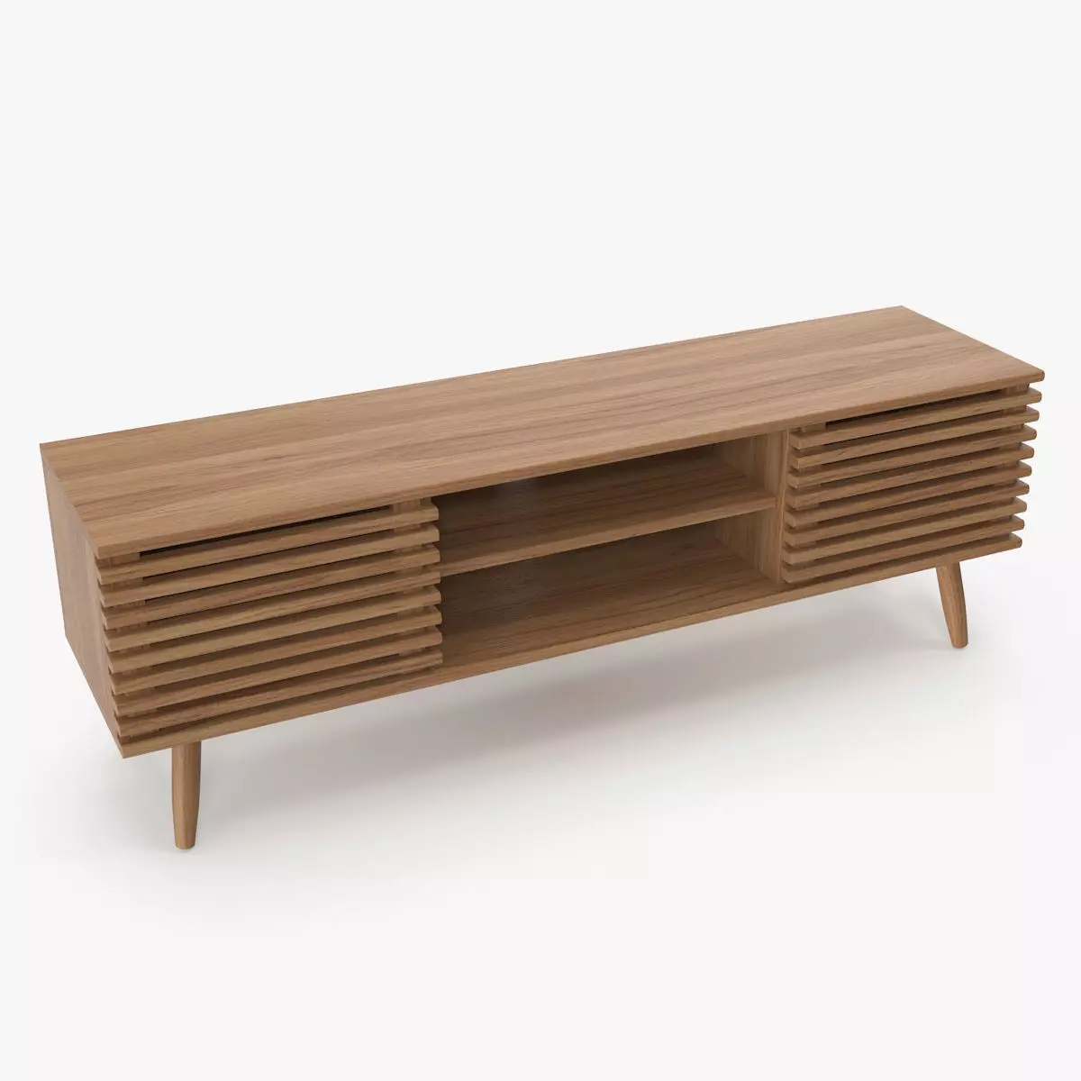 Wooden Sideboard v4 Low-poly 3D model_0