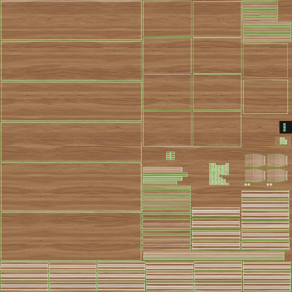 Wooden Sideboard v4 Low-poly 3D model_7