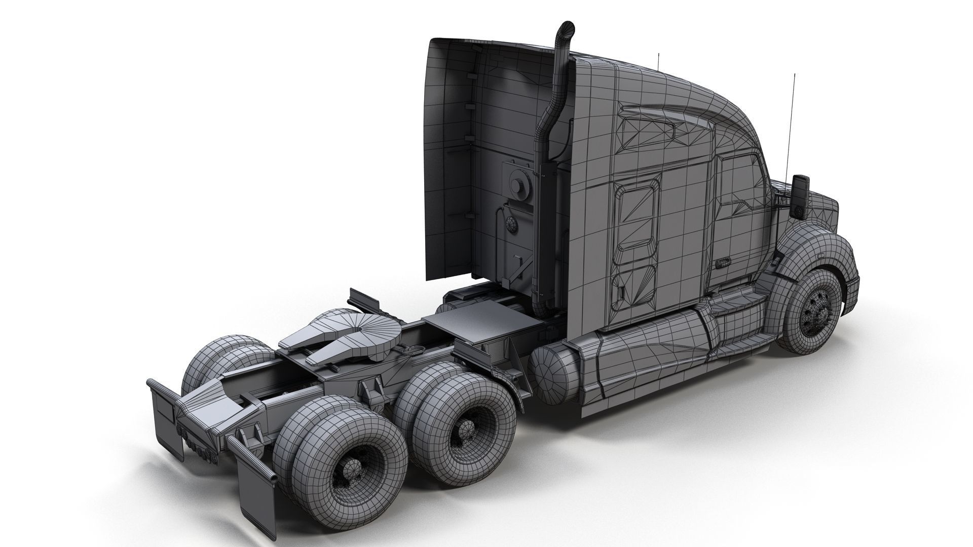 Kenworth T680 Low-poly 3D model_11