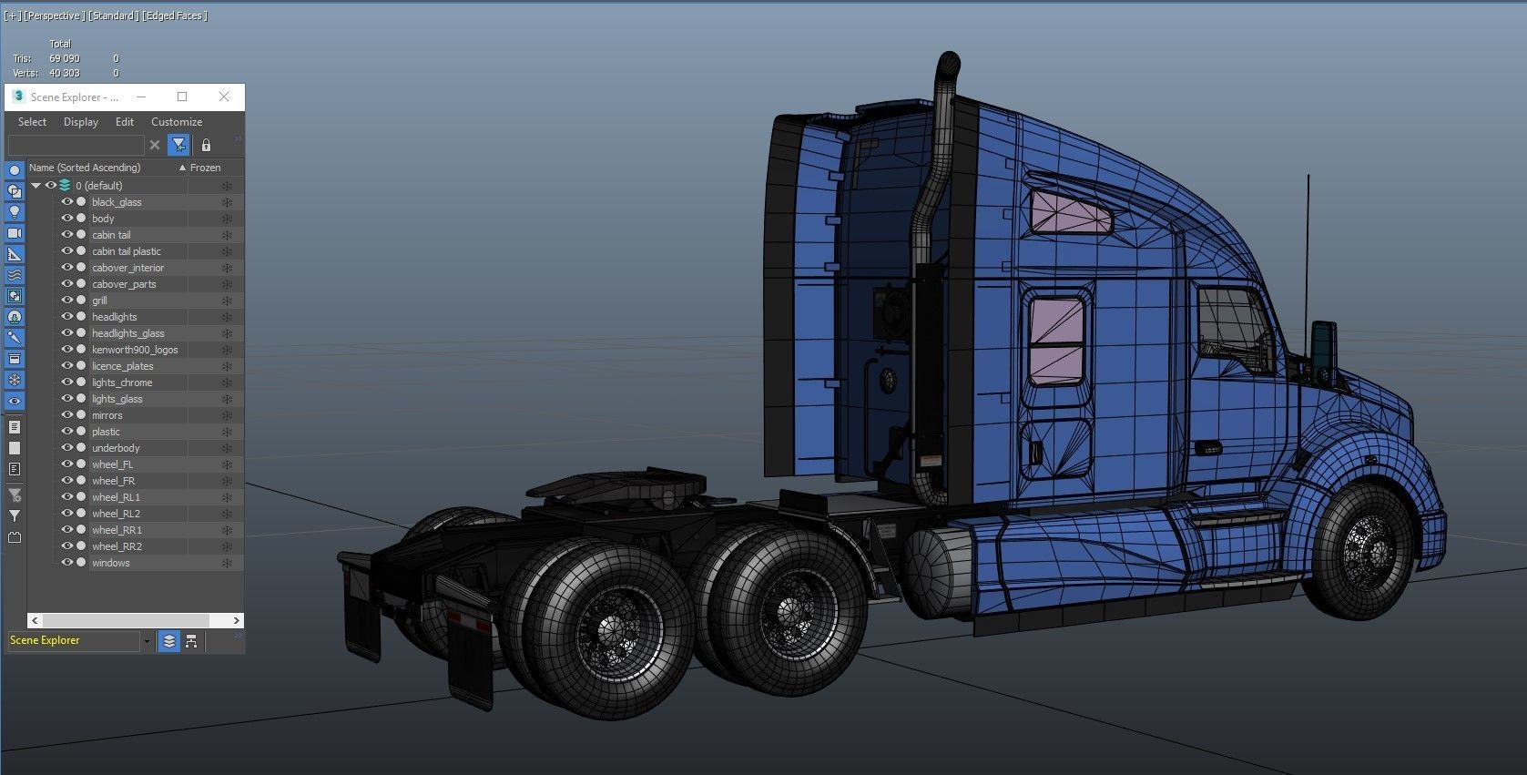 Kenworth T680 Low-poly 3D model_39
