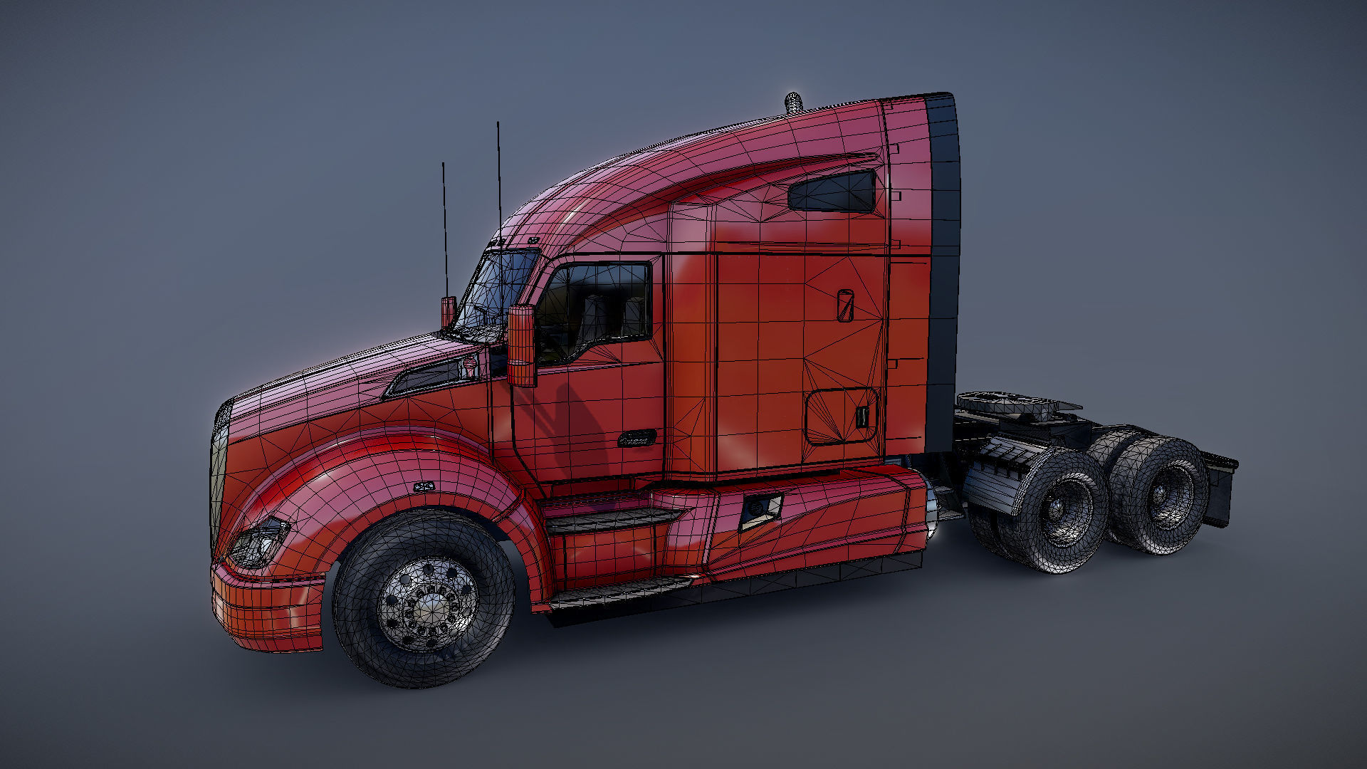 Kenworth T680 Low-poly 3D model_26