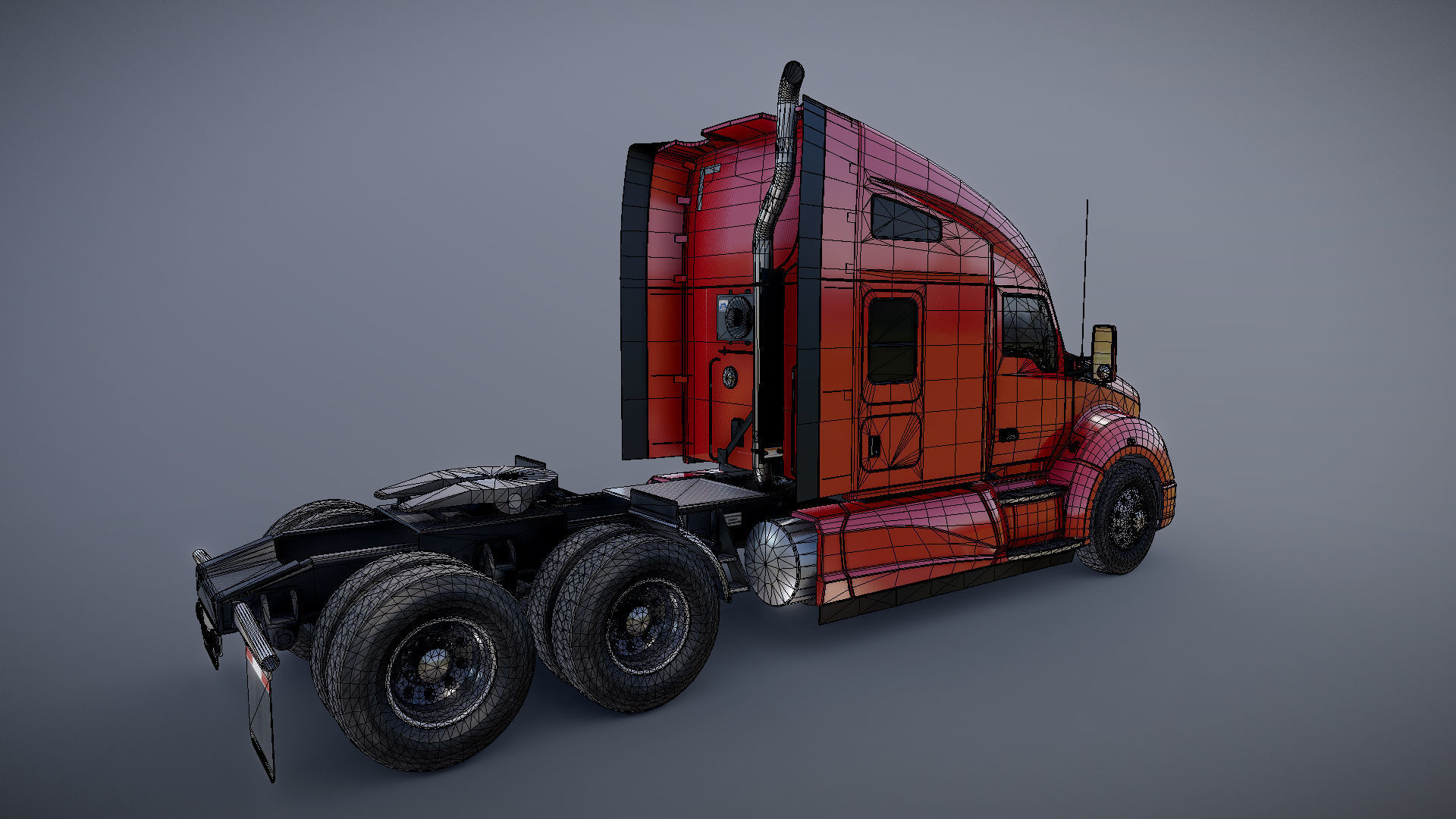 Kenworth T680 Low-poly 3D model_27