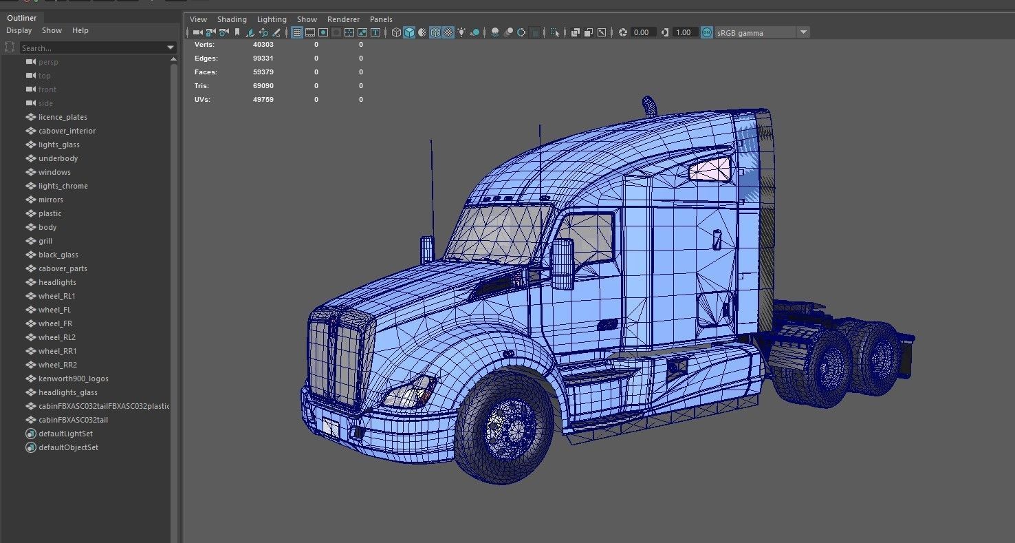 Kenworth T680 Low-poly 3D model_44