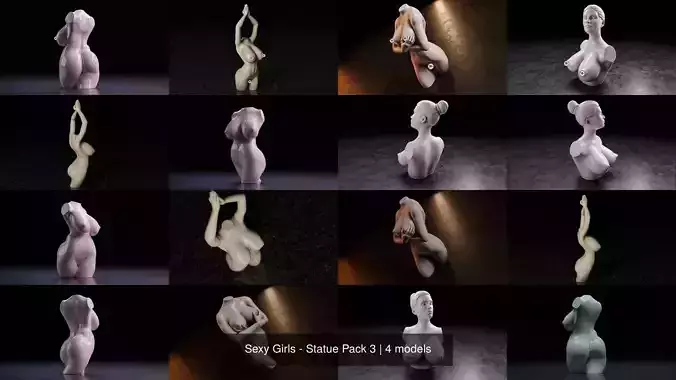 Sexy Girls - Statue Pack 3 3D Model Collection