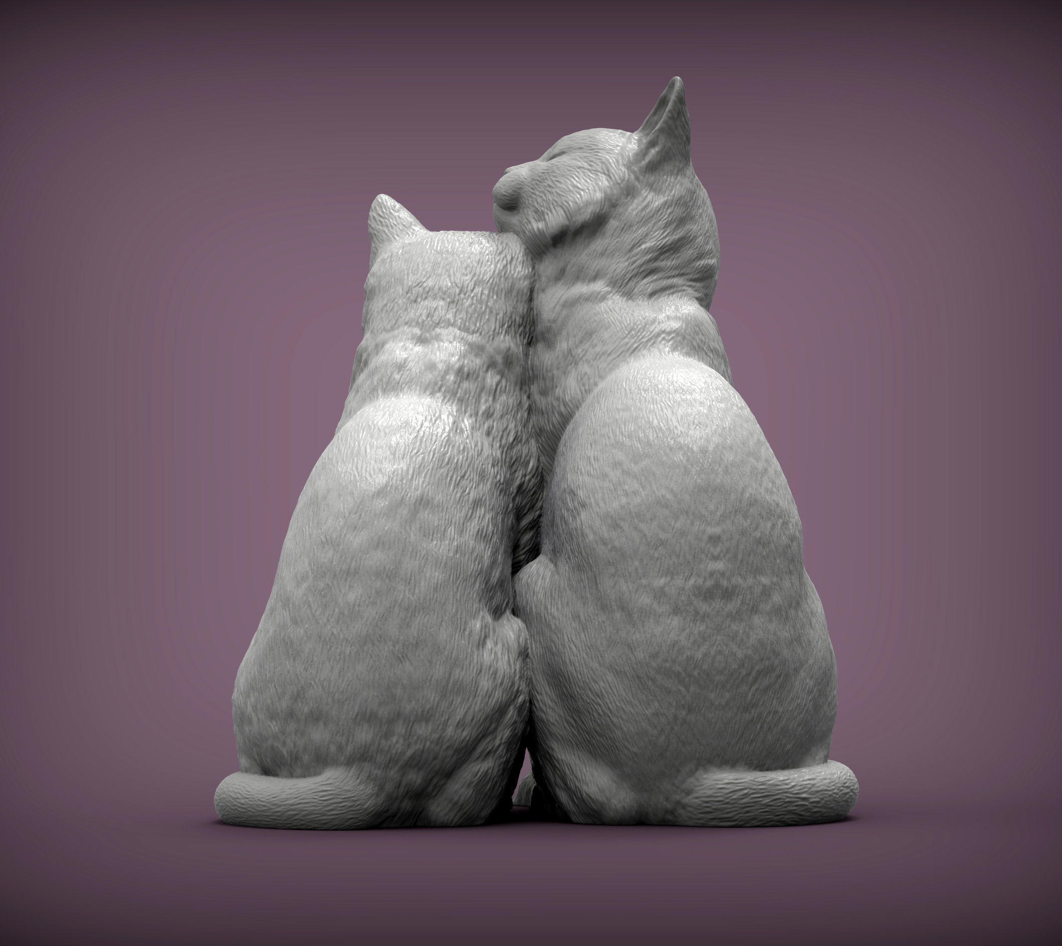 Cats in love 3D print model_7