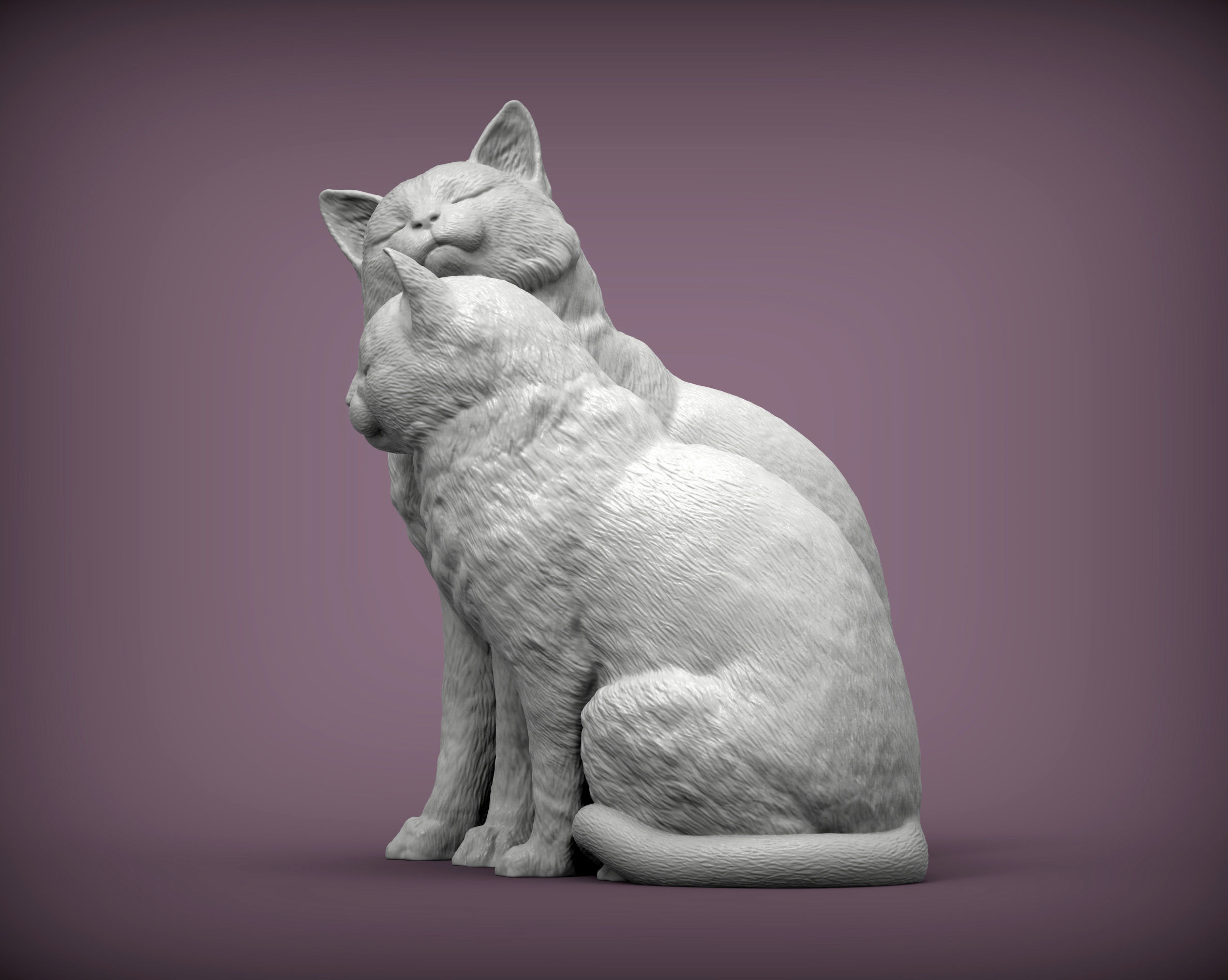 Cats in love 3D print model_3