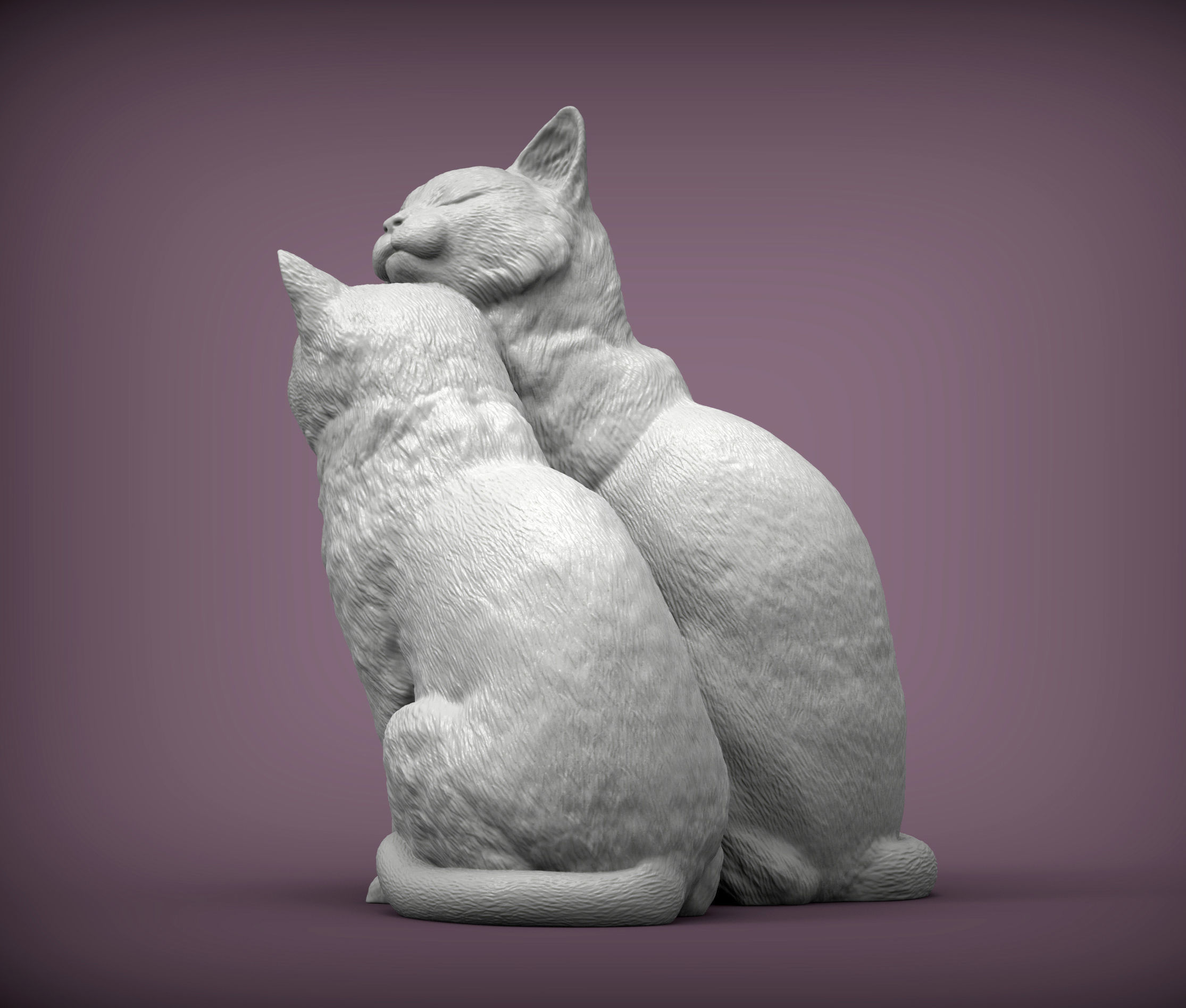 Cats in love 3D print model_5