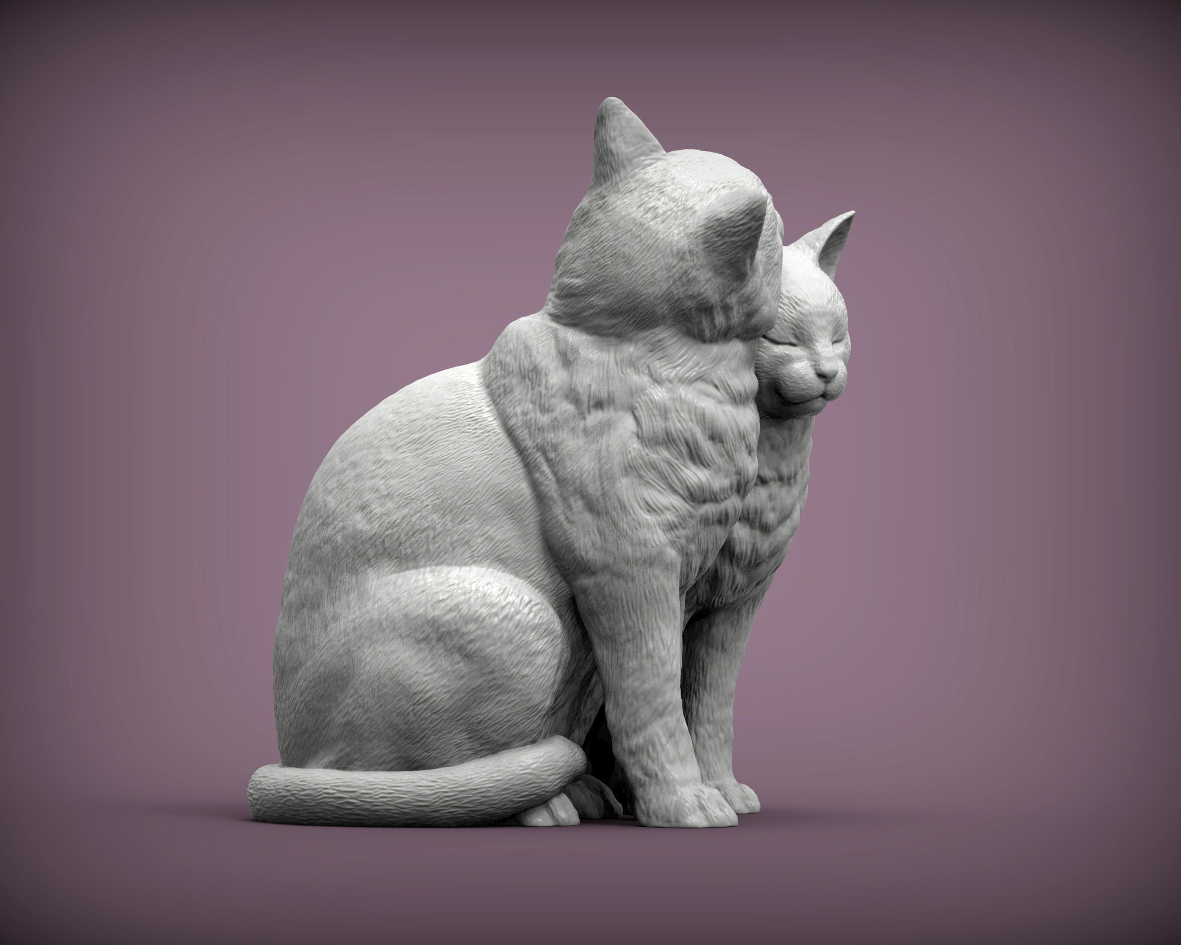 Cats in love 3D print model_2