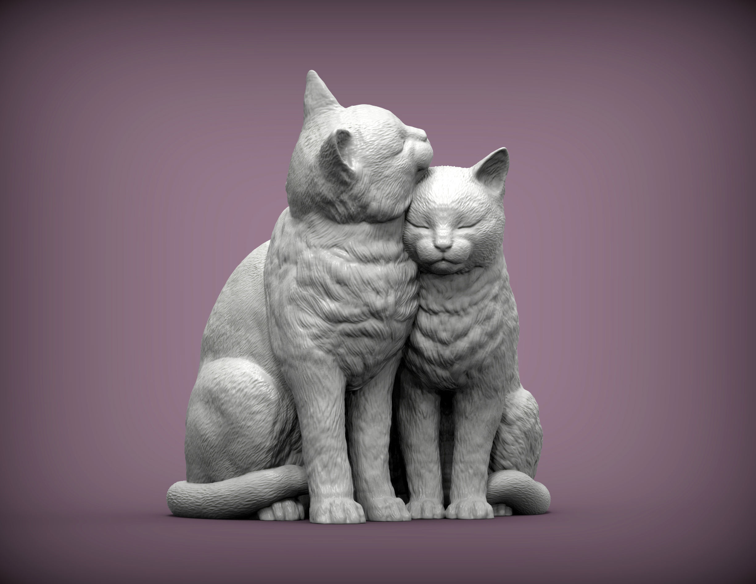 Cats in love 3D print model_4