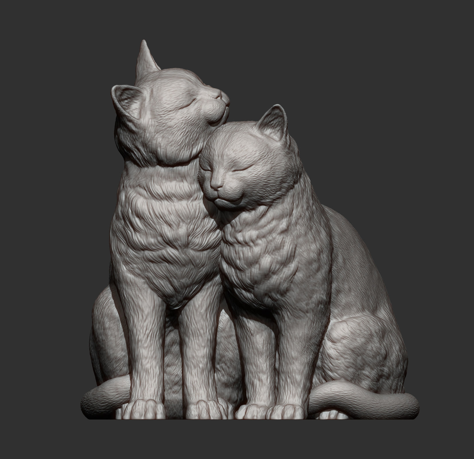 Cats in love 3D print model_11