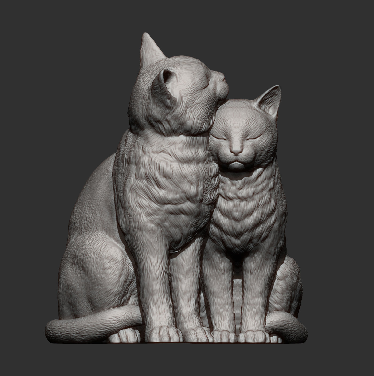 Cats in love 3D print model_10