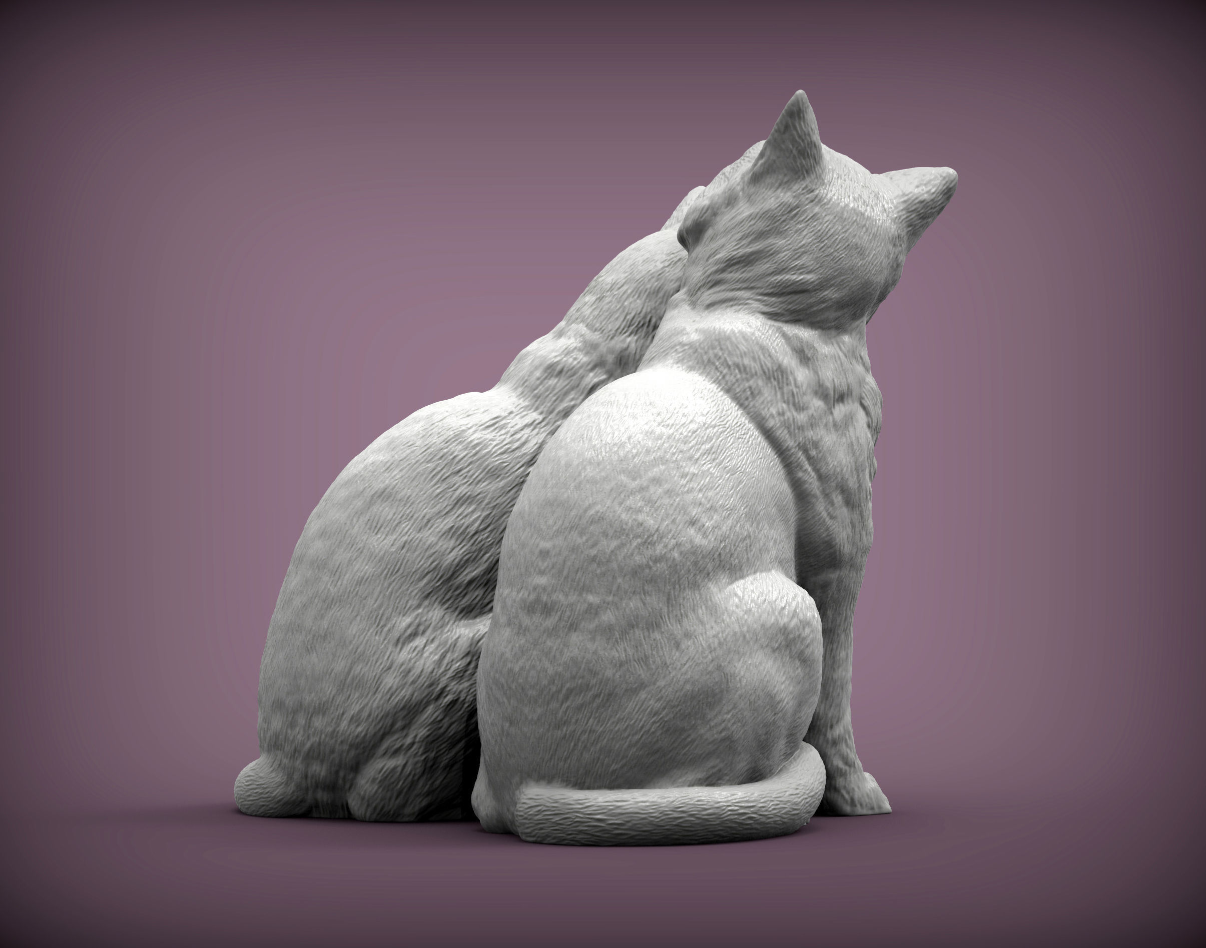 Cats in love 3D print model_6