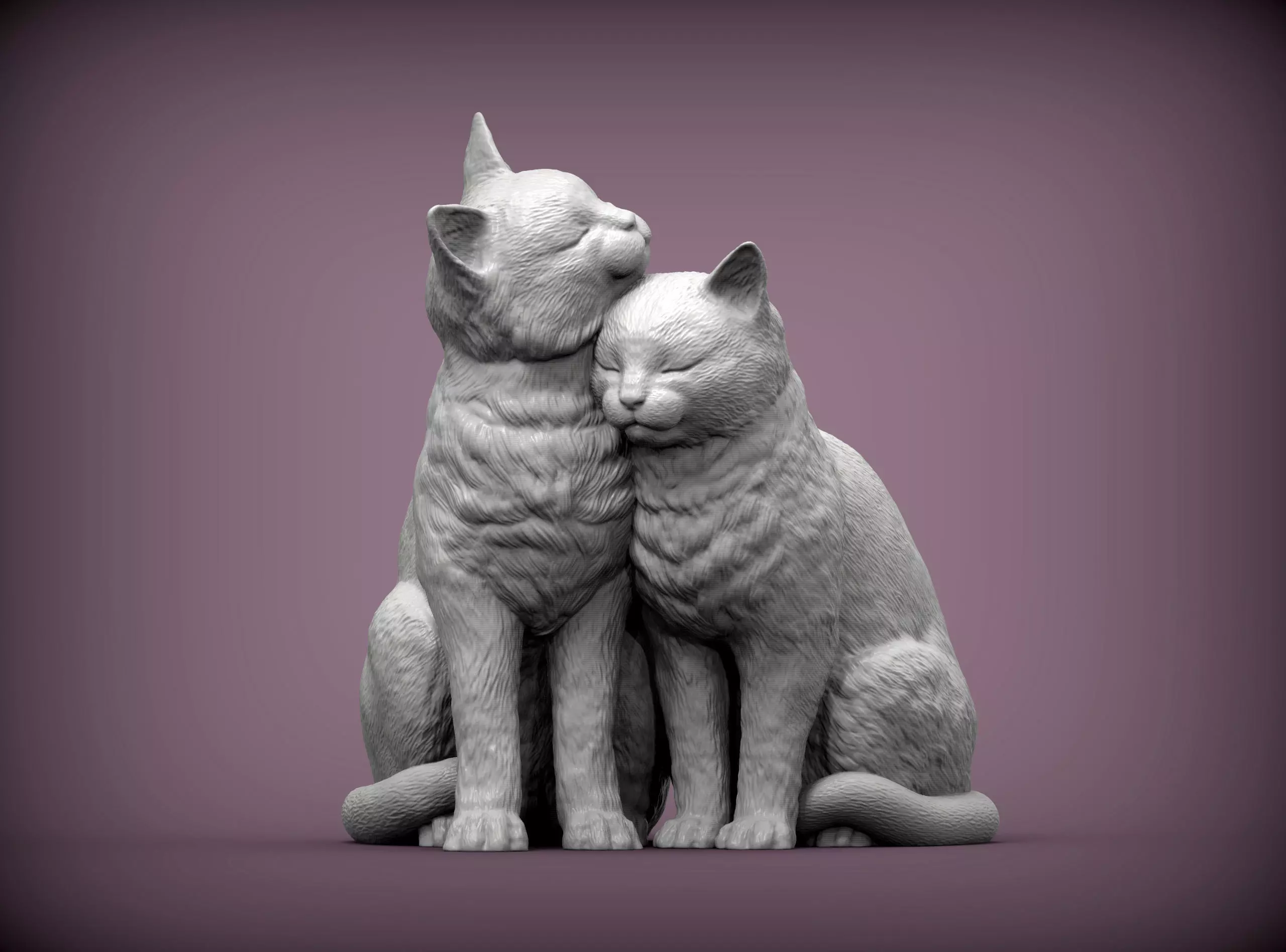 Cats in love 3D print model_0