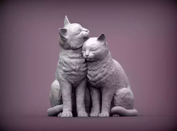 Cats in love 3D print model