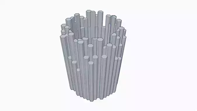 multiuse pot with a hexagonal rock design